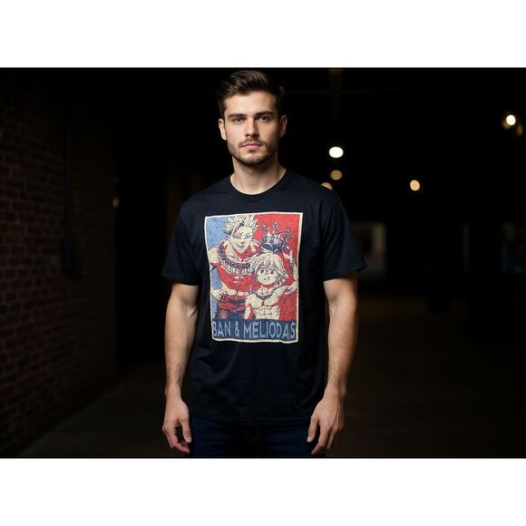 Anime T-Shirt Unisex Propaganda - Seven Deadly Sins Ban & Meliodas Size M #90 - Picture 1 of 5